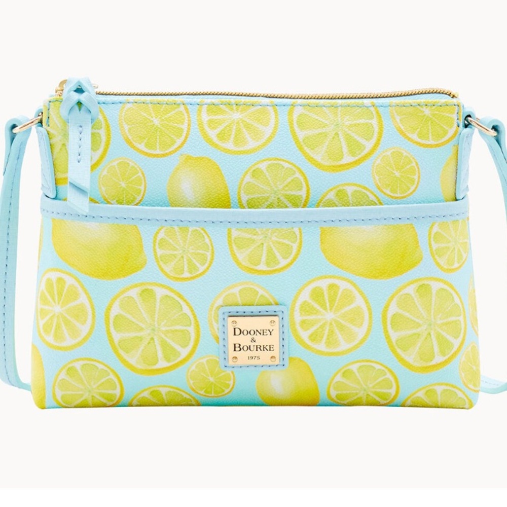 Dooney & Bourke Lemon Print Crossbody Bag - Yellow and Blue